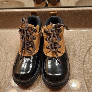 Judith Sport Low Ankle Duck Boots Black Tan Rain Snow Waterproof Size 6